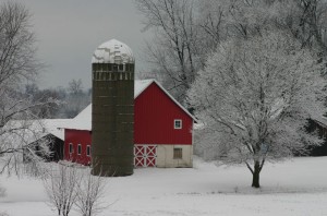 Barn, snow